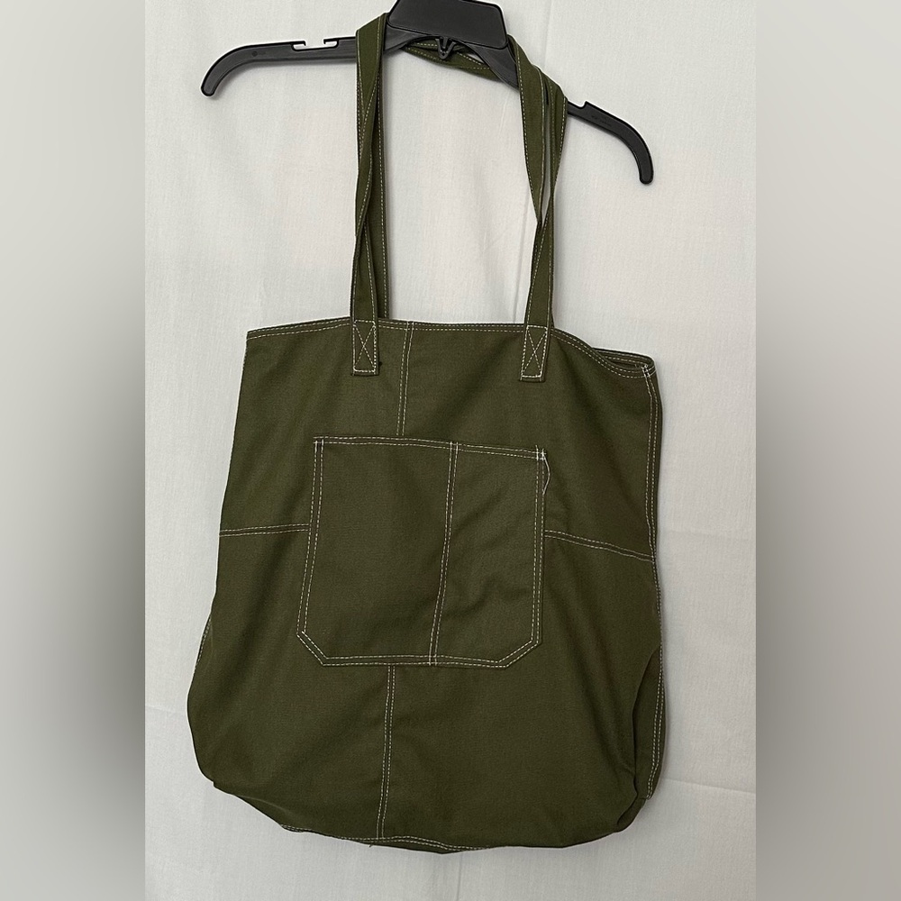 Unbranded Contrast-Stitch Tote Bag